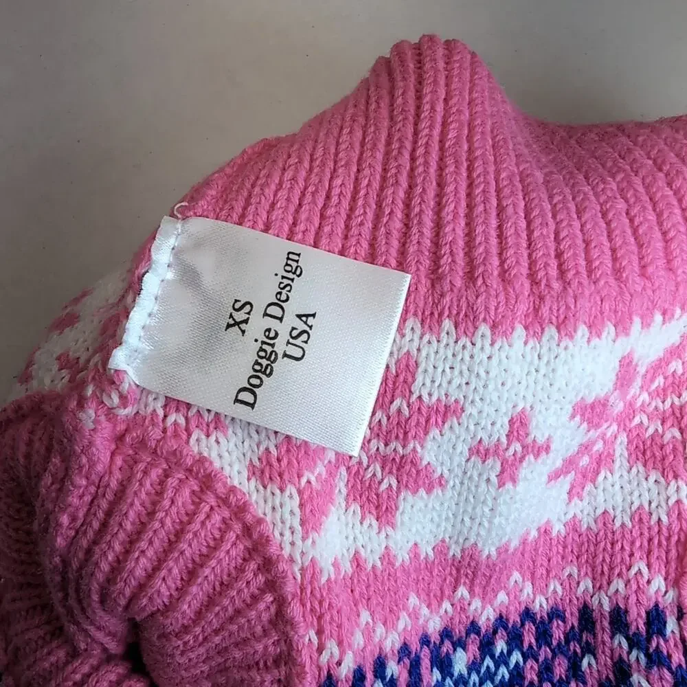Lot of 2 Dog‎ Coat Sweater Size XSmall Yikeyo Grey Fleece Sherpa Pink Snowflake